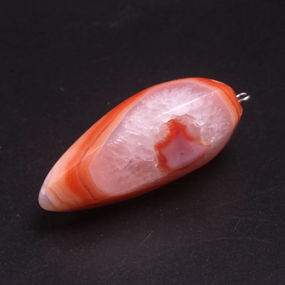 

6pcs Hemp Facet Teardrop Hexagonal Column Carnelian Natural Stone Necklace Pendants Charms Macrame for DIY Jewelry Making Free