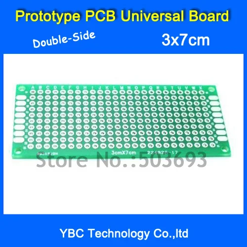 

Free Shipping 50pcs/Lot 3x7 cm Double-Side Copper Prototype PCB Universal Board 3*7 cm