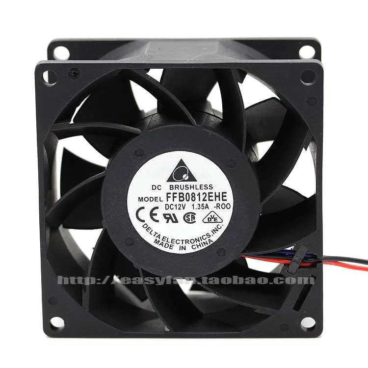 

NEW DELTA FFB0812EHE R00 12V 1.35A 8CM 3lines high air volume double ball bearing cooling fan