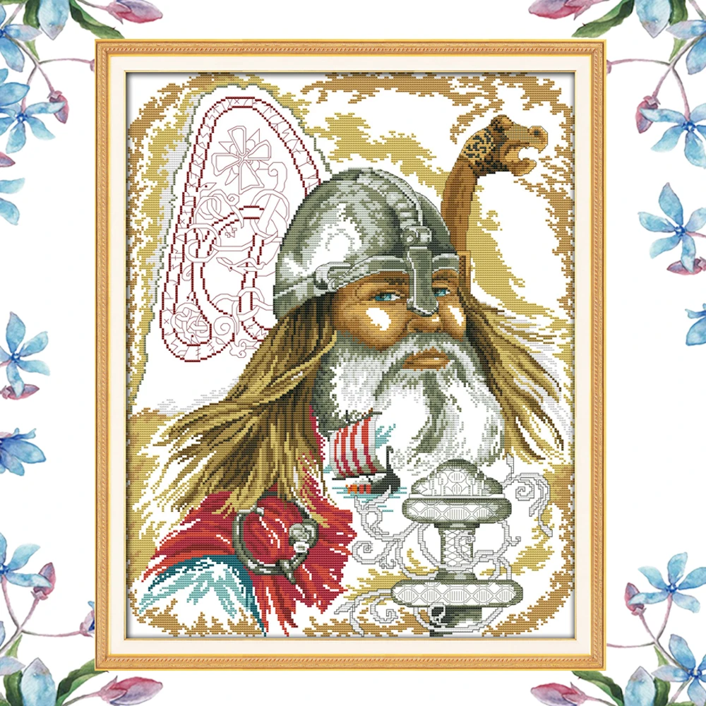 NKF An ancient hero figure style cross stitch Christmas stocking patterns needlepoint embroidery kit for home decoration