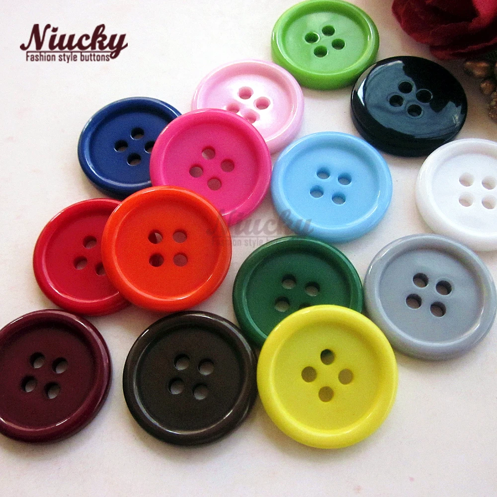 Niucky 20mm 17 colors thicken thin edge resin coat button for sewing diy craft decor accessories loose button supplies R0201-045