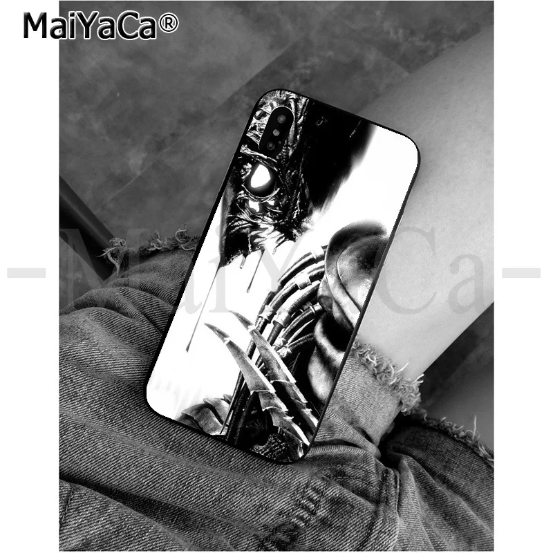 MaiYaCa Alien Vs Predator Painted Cover Style Soft Shell Phone Case for Apple iPhone 8 7 6 6S Plus X XS MAX 5 5S SE XR