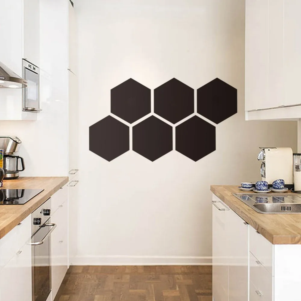 Hexagon Shape Blackboard Wall Stickers For Living Room Dining Room Erasable Chalkboard Home Decor Decal Removable Vinyl Poster