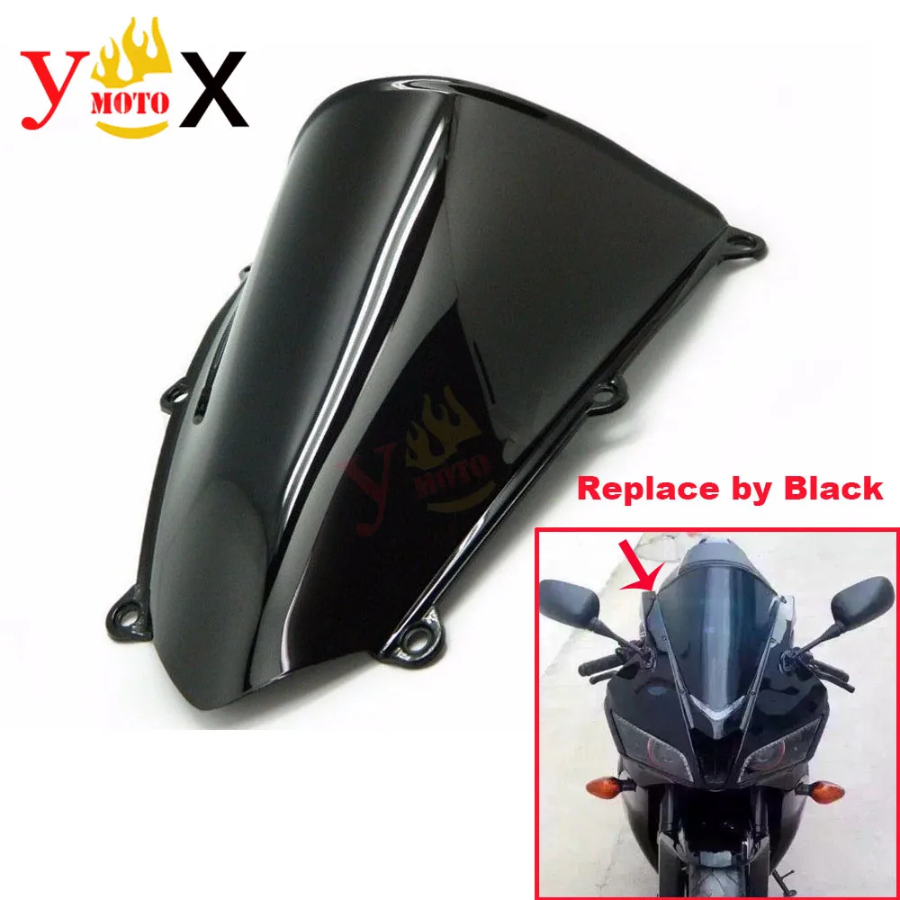 

For Honda F5 CBR600RR 2007-2012 Black Motorcycle ABS Windscreen Windshield Double Bubble Front Wind Glass Deflector CBR600 RR