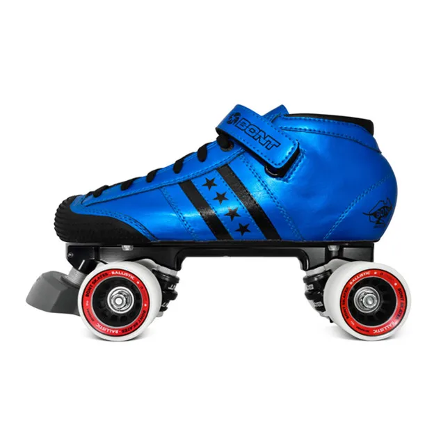 Quadstar Merah Mengkilap Mengkilap Biru Roller Skate Kecepatan Roller Skate Paket