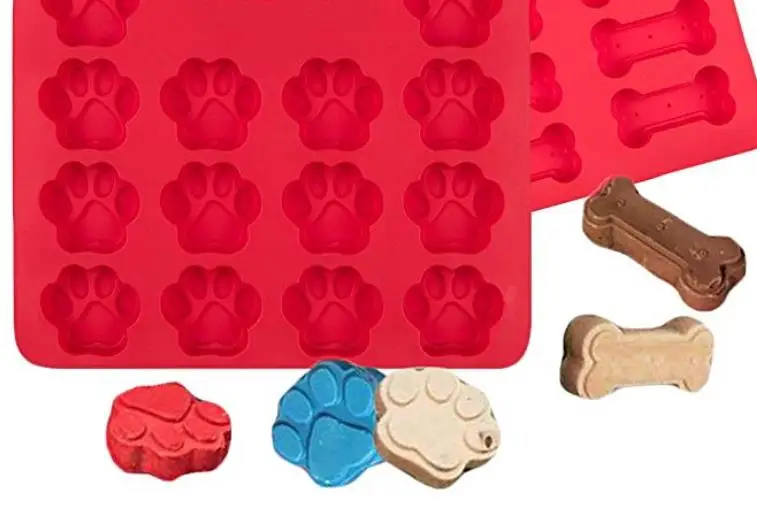 Food Grade Large Ice Cube Trays Puppy Paw Bone Rocket Cake Pan Silicone Treats Biscuit Baking Mold Cookie Cutter red big size