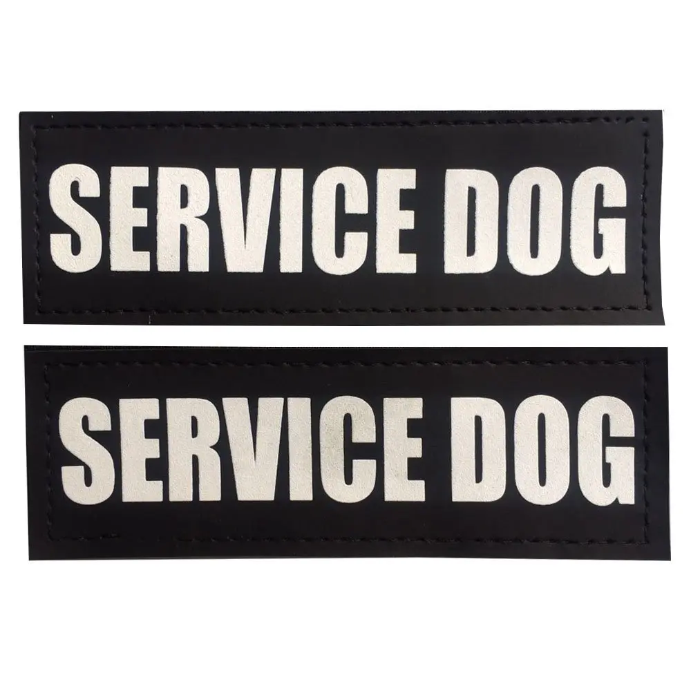 Pet Dogs And Cats Reflective Patches For Harness Vest Collar Hook Backing SERVICE DOG,IN TRAINING,EMOTIONAL SUPPORT,DO NOT PET