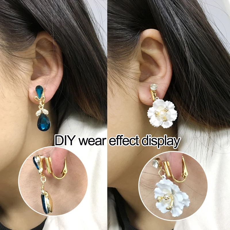 UNNAIER Clip On Earrings For Women，Earring Findings For Diy Jewelry Making Accessories Materials，Ear Stud Conversion Ear Clip