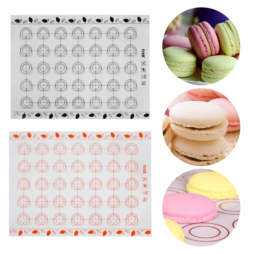 1pc Silicone Non Stick Macaron Baking Mat Bakeware Oven Kneading Dough Pastry Cake Sheet Rolling Pad Cake Making Tools