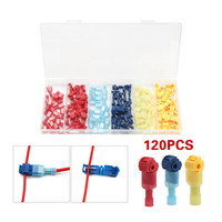 120PCS Insulated Male Quick Disconnect Terminals kit T Tap Quick Electrical Wire Connectors Splice Taps