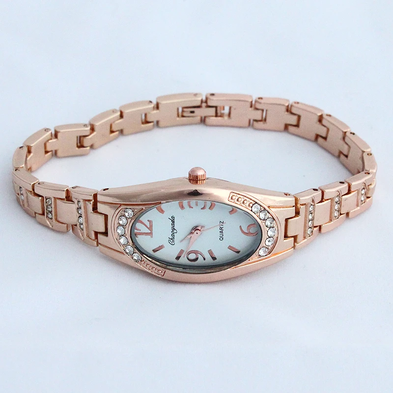 Hot Popular Casual Lady Women\'s Fashion Watches Girl Rose Gold Stainless Steel Watch Bracelet Luxury Dress Quartz Wristwatch O80