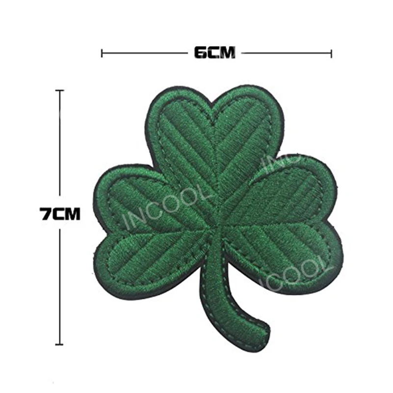 Embroidery Patch Irish Clover Skull Head Hook&Loop Fastener Patch Appliques Embroidered Patches For Clothing