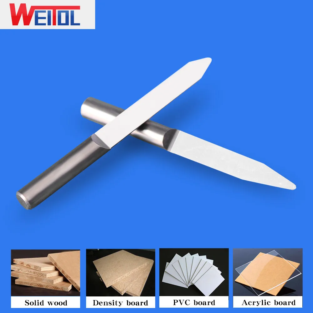 Weitol 3.175mm V Shape round Bottom Carbide Engraving Bits CNC Router Tool 10/15/20/30/60 degree