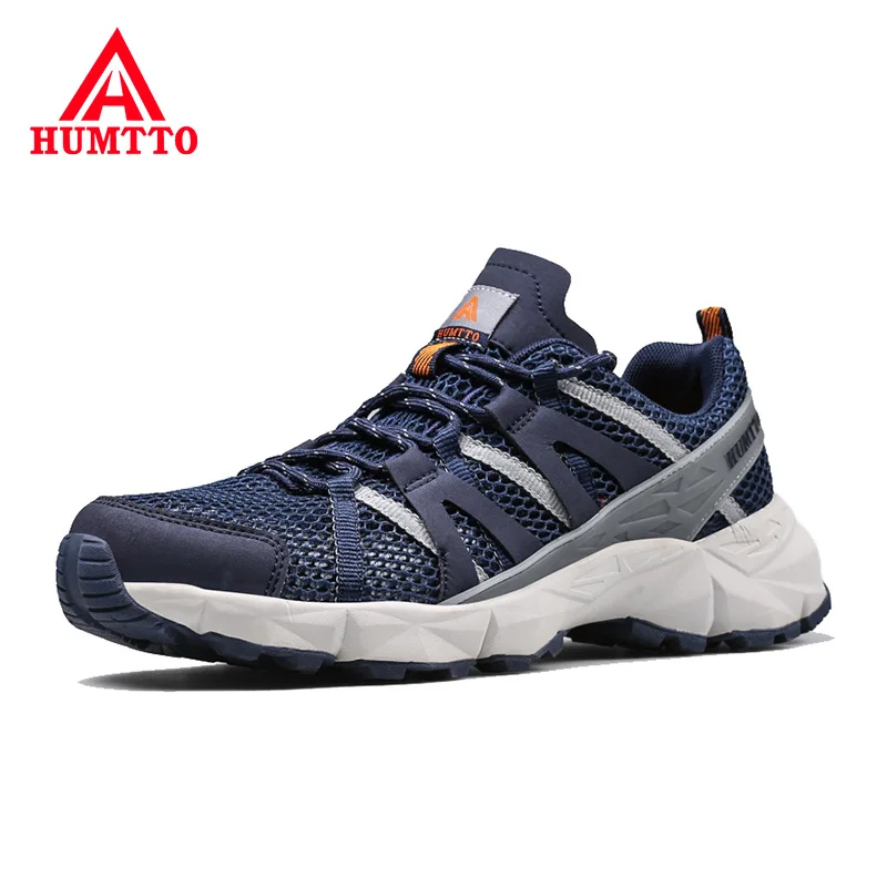 HUMTTO Summer Breathable Mesh Sport Trekking Shoes for Men Outdoor Walking Jogging Footwear Non-slip Lace-Up Light Mens Sneakers