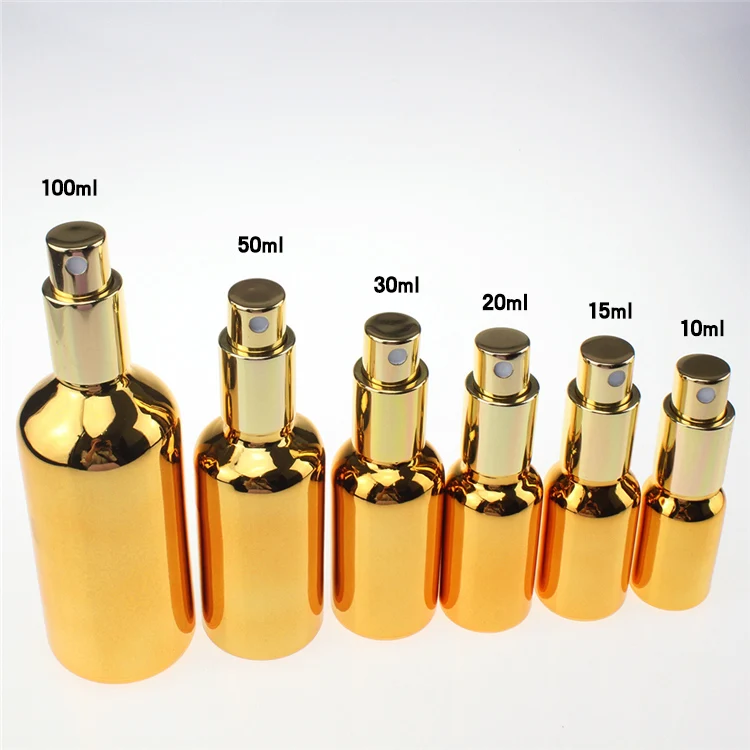 100pcs golden fine mist 20ml glass spray bottles for perfume ,20 ml glass spray paint suppliers , gold glass spray bottles china