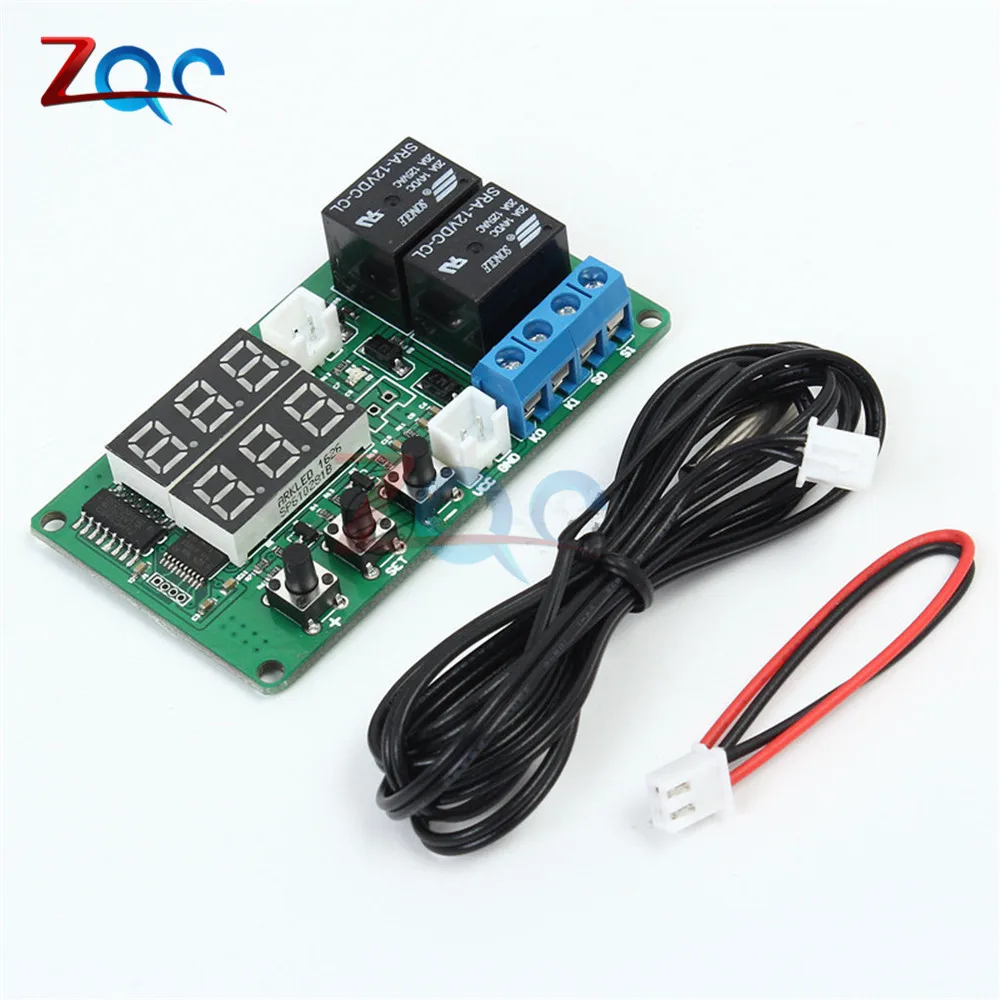 DC 12V Dual LED Digital Display Thermostat Temperature Controller Regulator Alarm Switch Control Waterproof NTC Sensor Module