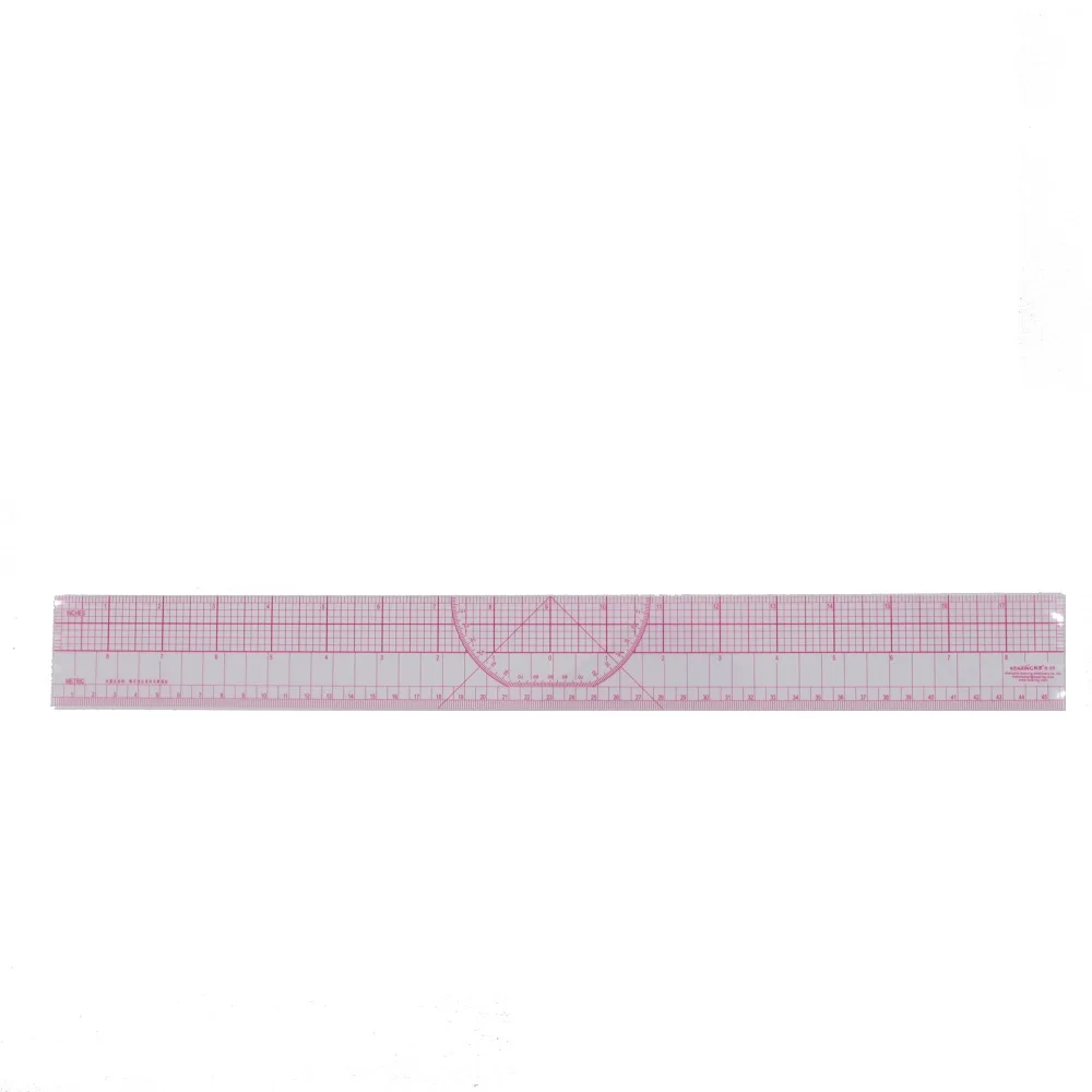 45cm(18inch) Pattern Grading Garment Ruler with Protractor Inch / Metric Plastic Rulers #B-95