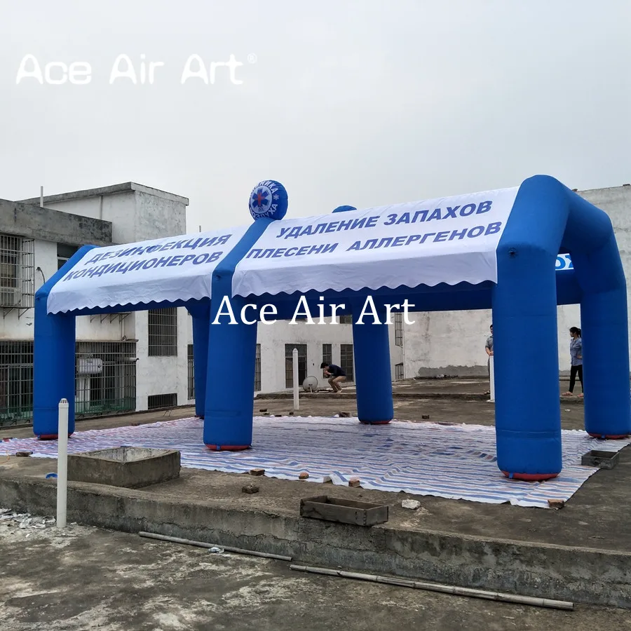 Tenda gonfiabile personalizzata blu per copertura auto tenda tunnel per matrimonio espositivo con 6 gambe di Ace Air Art