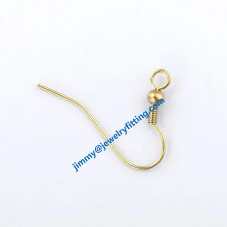 

Earring hook kidney earwire with beads spring fashion earring findings whole sale price color can be plated else