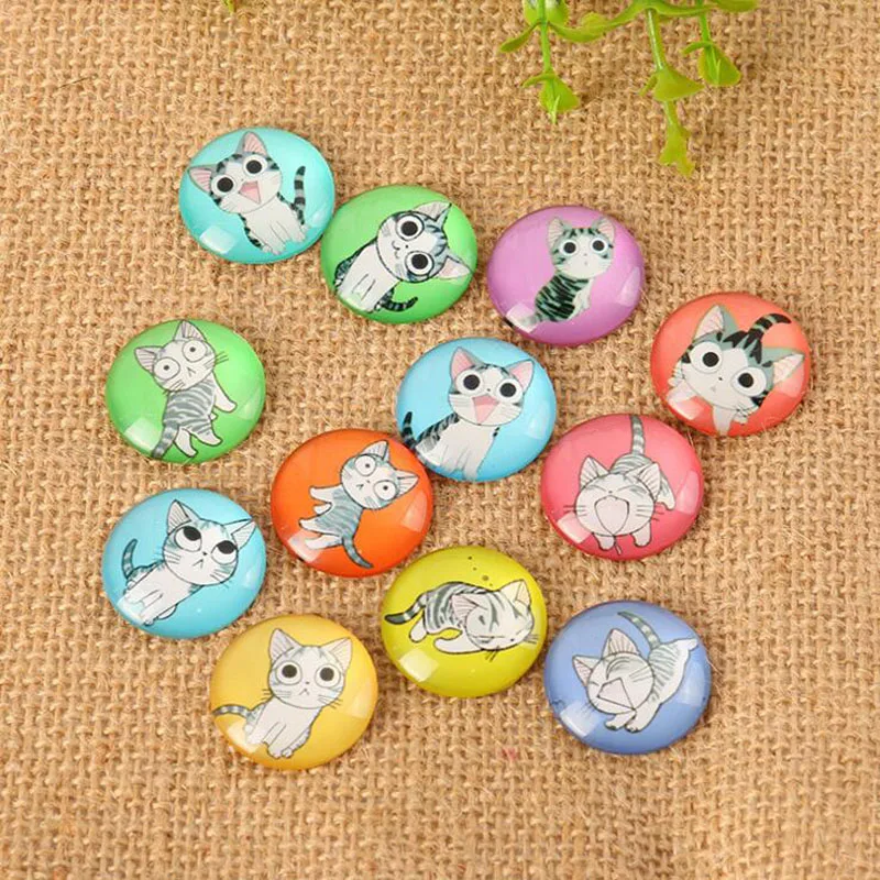 Cat Glass Cabochon Cameo 10mm 12mm 14mm 18mm 20mm 25mm Flatback Embellishment Scrapbook Accessories DIY Craft