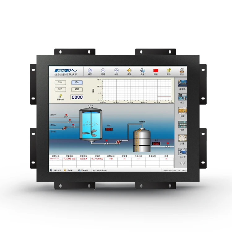 Imagem -04 - Polegadas Ip65 Tela Exibe Monitor Open Frame Embedded Resistive Touch Screen Monitor com Vga Hdmi Interface pc Industrial 12