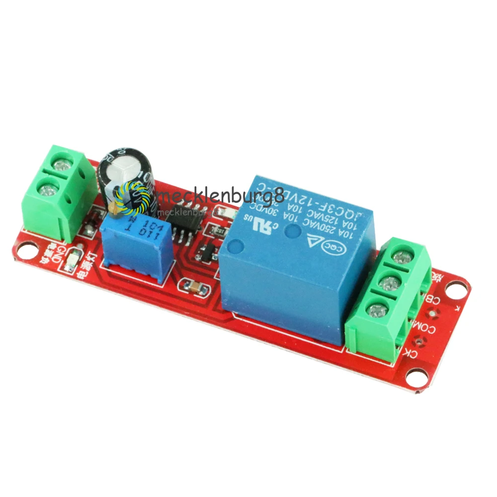 DC 12V relay delay timer Shield Module NE555 timer Adjustable Controller Module from 0 to 10 seconds 0 ~ 10 s car generator