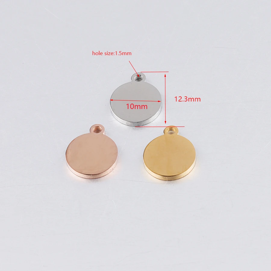 Fnixtar 20Pcs 10/15/20/25mm Stainless Steel Round Blank Stamping Plated Discs Mirror Polish Charms For DIY Custom Making Jewelry