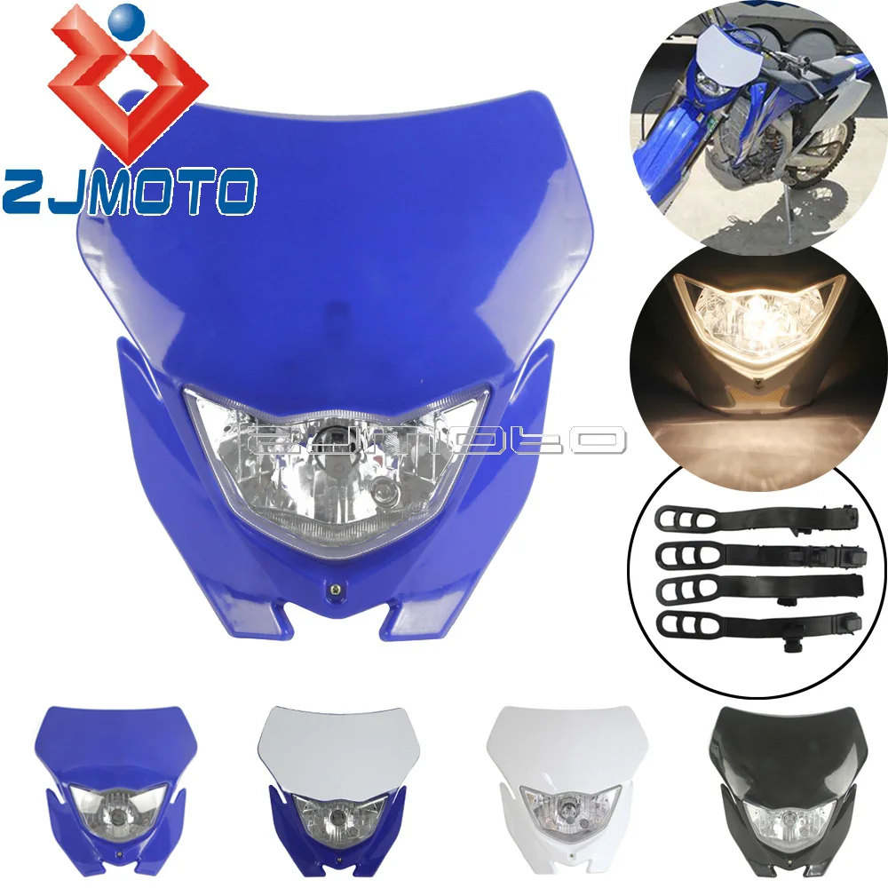 Motocross Headlight For Yamaha WR250R WR250X WR250F WR450F YZ TTR Enduro Supermoto Dirt Bike H4 Head Light Fairing Headlamp