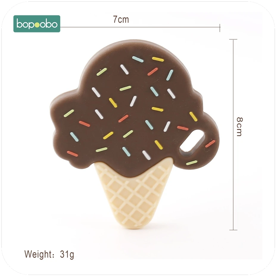 Bopoobo Ice Cream Lovely Silicone massaggiagengive giocattoli per bambini dentizione masticabile BPA ciondolo gratuito per collana infermieristica