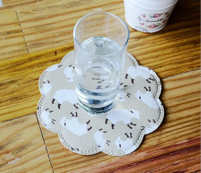 4pcs/lot Pastoral Linen Cotton Coaster Placemat Dining Table Mat Cup Coaster Eco-friendly Heat Insulation Pad Table Deco OK 0454