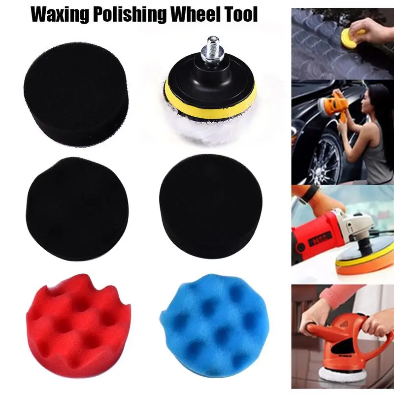 

7PCS/Set 8CM Polishing Buffing Pad Kit For Auto Car Polishing Wheel Kit Buffer With Drill Adapter Car Removes Scratches