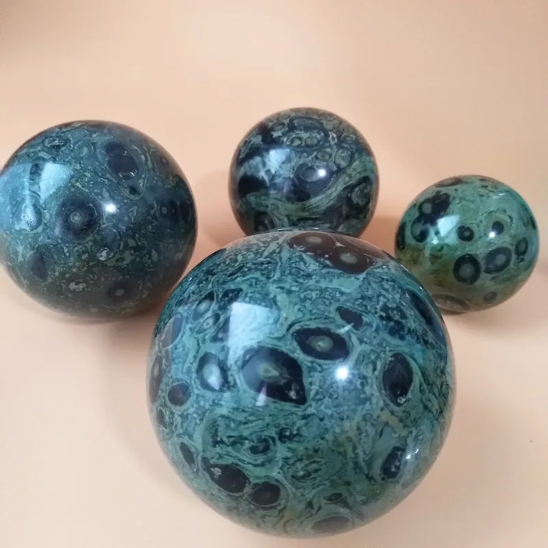 

Natural Stone Green Peacock Crystal Ball Beautiful Sphere Desk Room Decor Feng Shui Energy Reiki Ornaments witchcraft Meditation