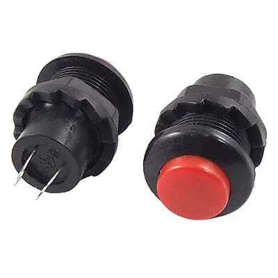 AC 3A/125V 1A/250V Red Cap 2 Pin OFF-ON Momentary Push Button Switch DS-313