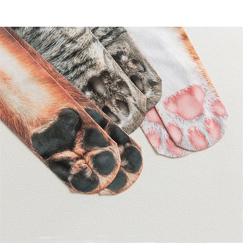 Engraçado leopardo tigre meias de algodão para mulheres feliz animal kawaii unisex meias harajuku bonito casual alta tornozelo meias femininas festa