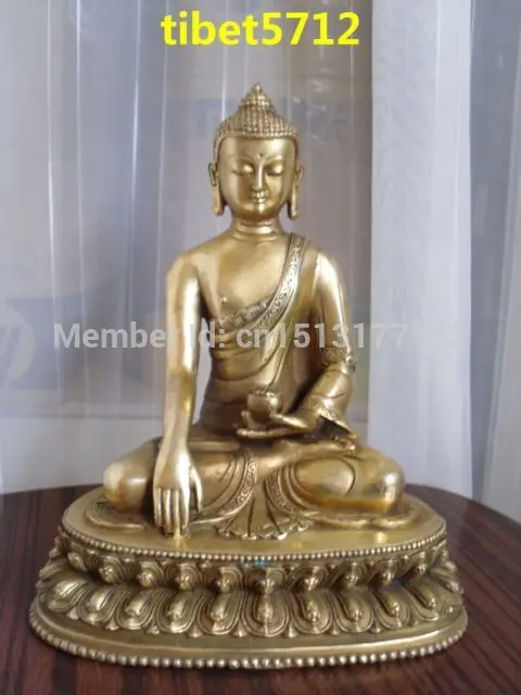 

Tibetan Buddhist bronze Shakyamuni Buddha statue 21 cm Bronze Finish Buddha Healing Statue