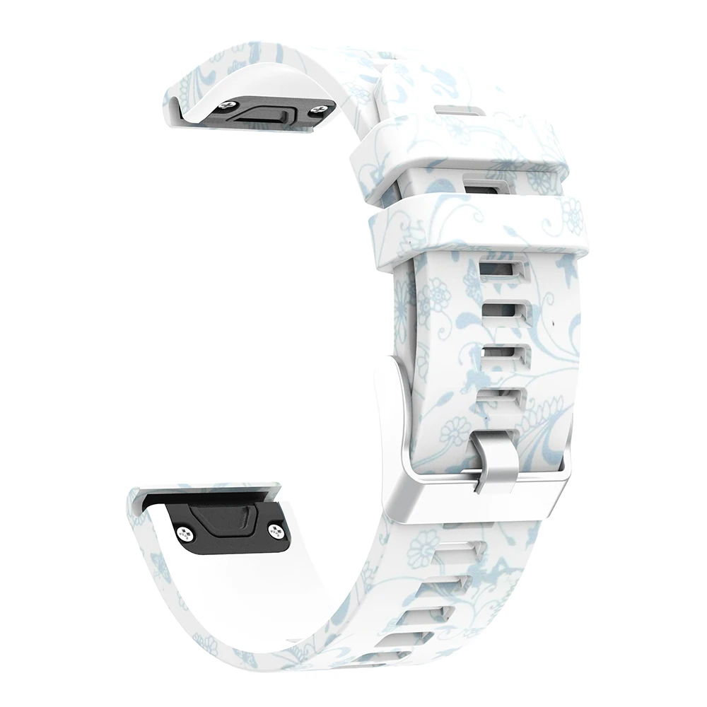 22mm Watch band Quick Release Wrist Band Watch Strap for Garmin Fenix 5 forerunner 935 Easyfit Printed Fashion Sports Silicone