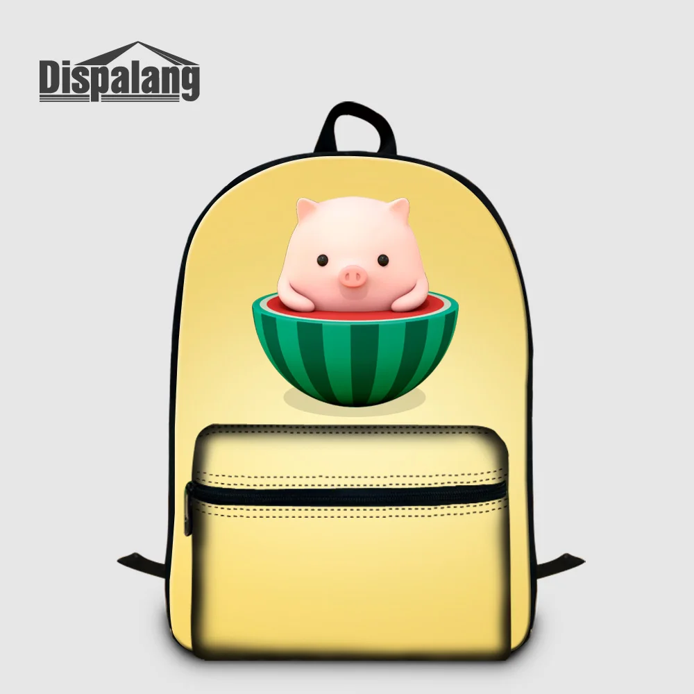 Women Custom Laptop Backpack For 14 Inch Notebook Cartoon Pig Canvas Girls School Bag PC Bagpack Bookbags Female Travel Rucksack