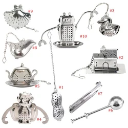 Heart/House/Duck/Monkey/Teapot/Ball/Bird/Shell Full Shape Stainless Steel Infuser Filter Strainer Tea Ball Spoon