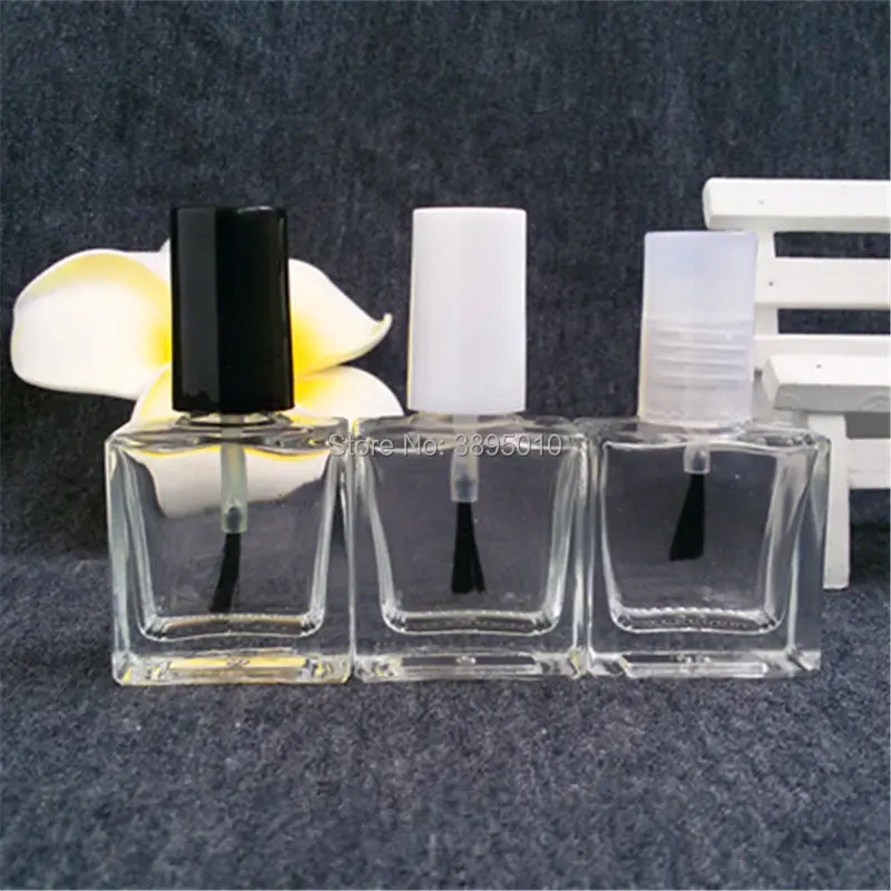 

10ml Nail Polish Bottle with Brush Refillable Empty Cosmetic Containor Transparent Glass bottle F671