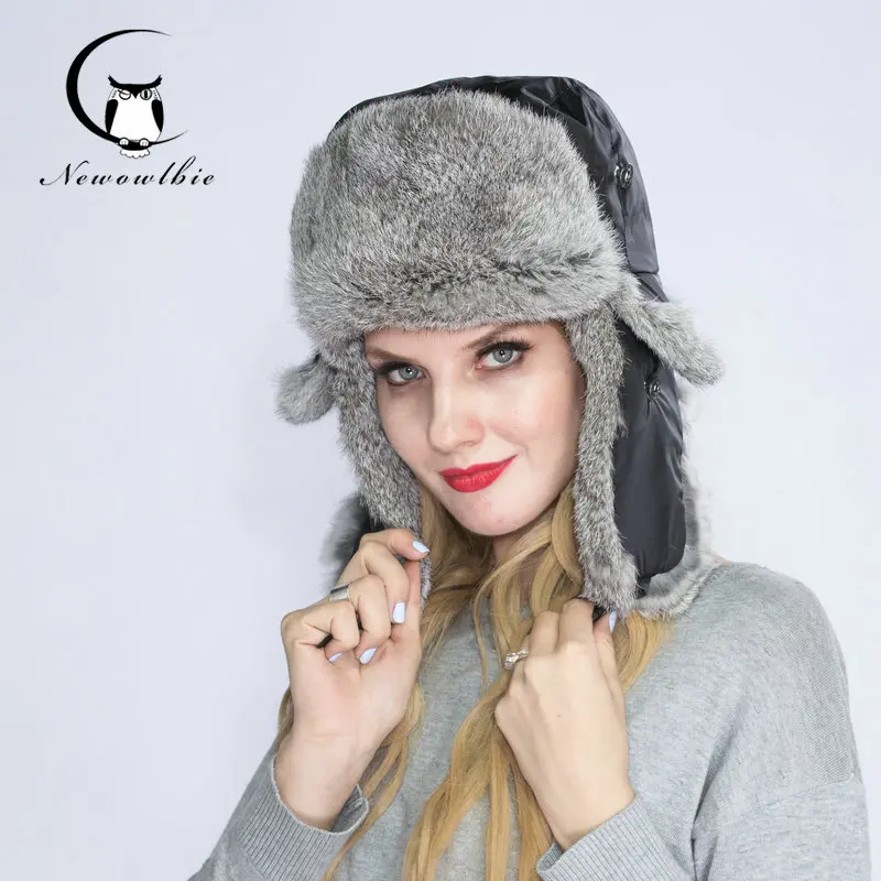 Lovers Winter Hats New Waterproof Warm Hat Real Nature Rabbit Fur Hats Beret Cap Natural Color Free Shipping