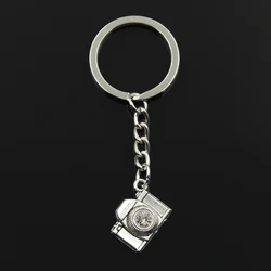 Fashion 30mm Key Ring Metal Key Chain Keychain Jewelry Antique Bronze Silver Color Plated Camera 20x16mm Pendant