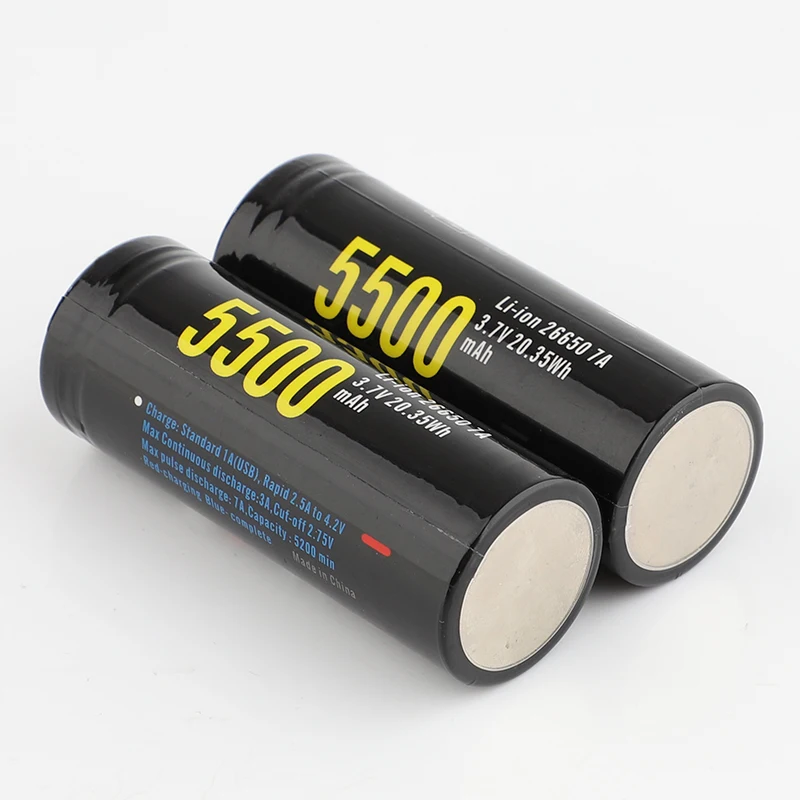 Soshine 26650 3.7V 5500mah Li-ion 7A 20.35Wh Protected Micro USB Rechargeable Battery