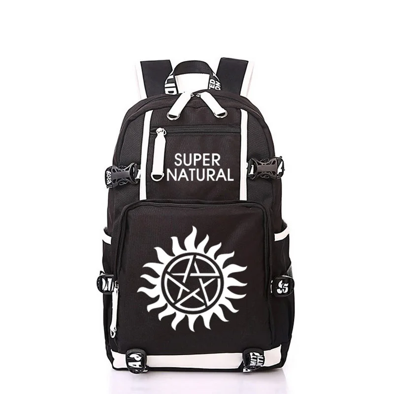 Women Men Supernatural SPN Evil Backpack Rucksack Mochila Schoolbag Bag For School Boys Girls Student Travel