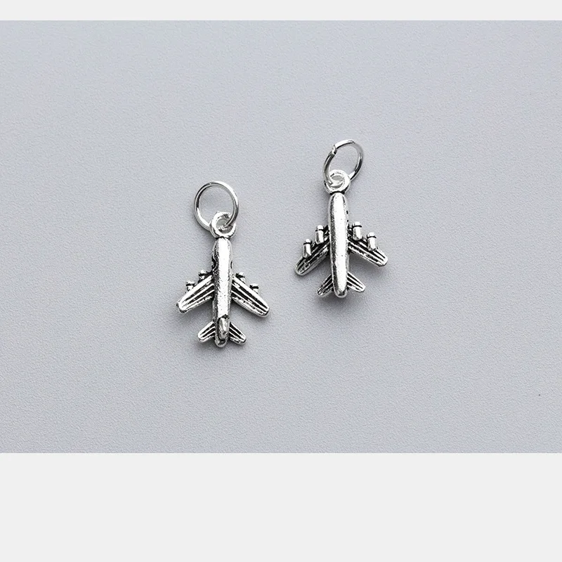 1pc/Lot 925 Sterling Silver Airplane Necklace Charms 15.5x11mm Earring Danglers Bracelets Pendants DIY Jewelry Accessories