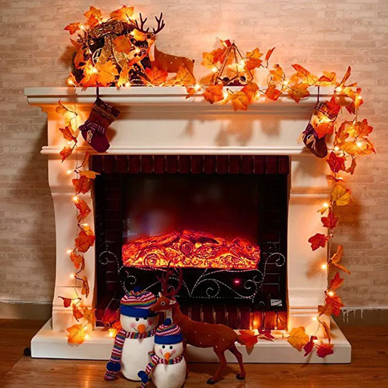 1.5M 10LED 3M 20LED Maple Leaves LED String Light Fairy Light Xmas Party Home Garden Stair Railing Decor Lighting Battery Power