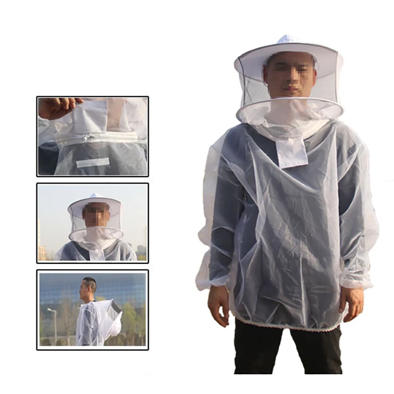 Nylon Cap Mask Schleier Beekeeping Clothing Coat Veil Hood Hat Suit Sleeve Head Apiculture Protection