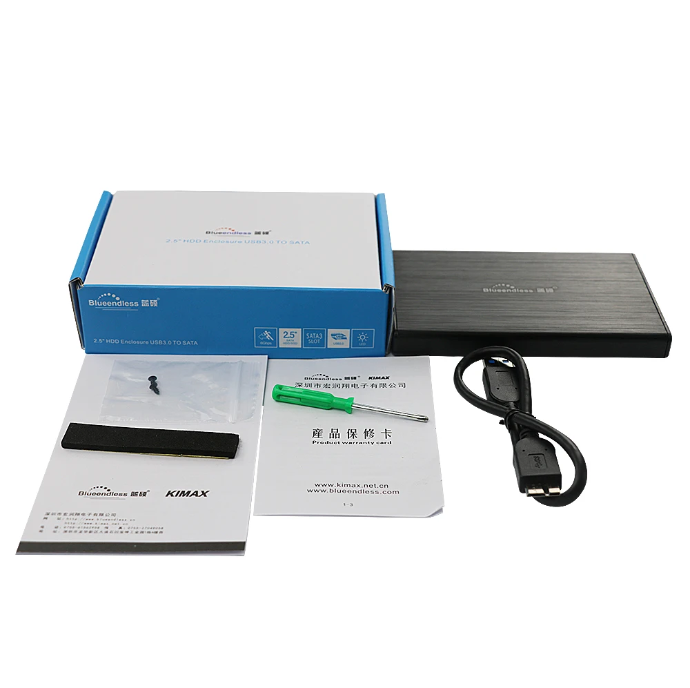 Contenitore per HDD in alluminio blueinfinite scatola da HDD Sata a usb 3.0 per disco rigido da 2tb caddy hdd da 2.5 ''per OS/Windows/MAC