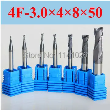 4F-3.0*4*8*50,HRC50,carbide end mills,Carbide Square Flatted End Mill , the lathe tool,boring bar,cnc,machine