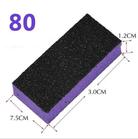 100 pcs random colour  nail buffer block sponge block disposable nail file 80/120  nail buffer file manicure tool