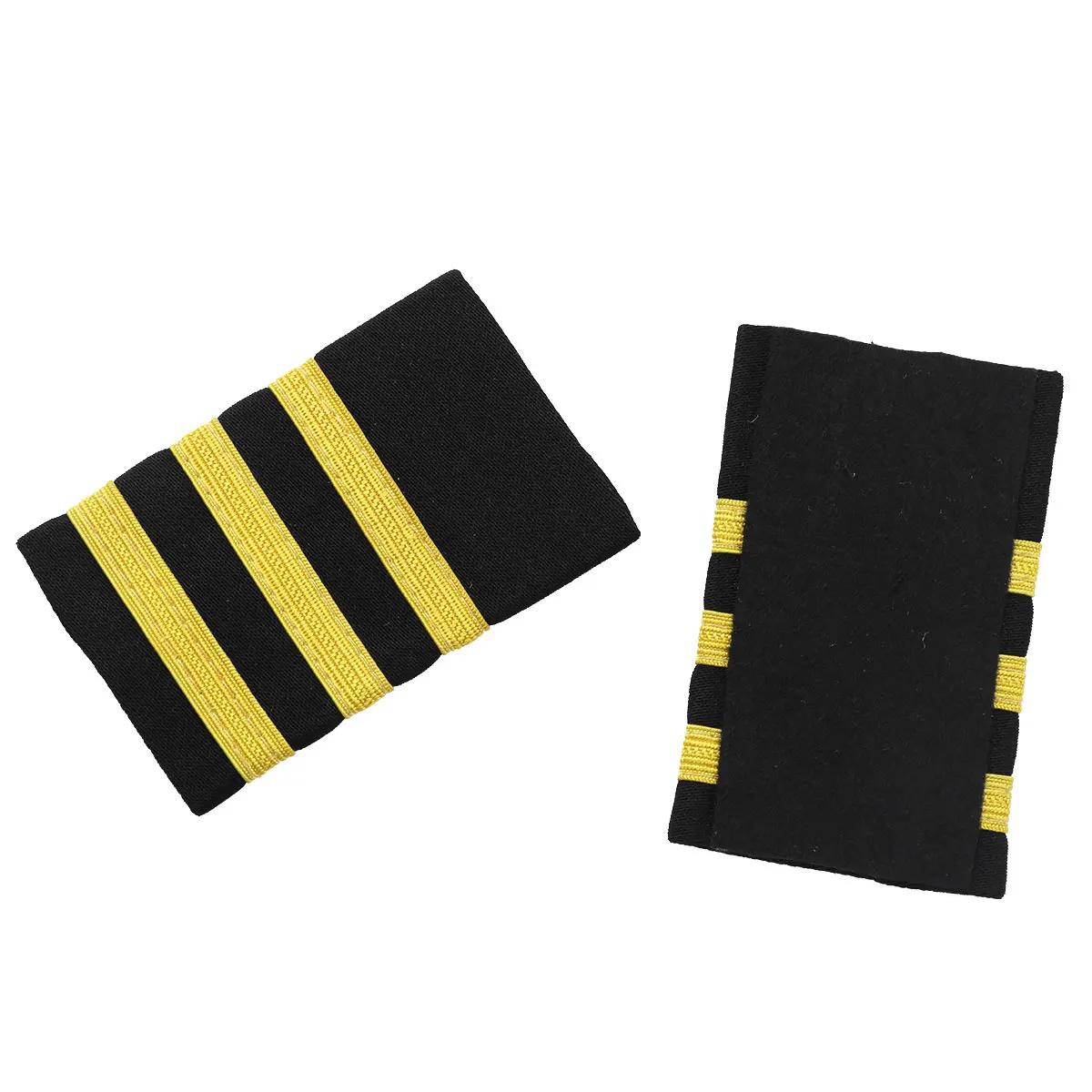 1 Pair Pilot Uniform Epaulets Traditional Professional Aviators Shoulder Boards Epaulets with Gold Silver Nylon Stripes Badges